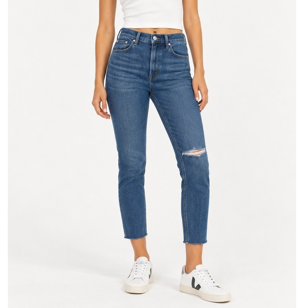 Rag & Bone Pamela Skinny Jeans Women's 27 High Rise Cropped Distressed Denim